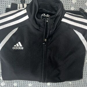 Adidas Black and White Zip-Up Jacket